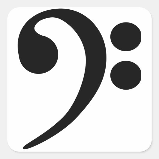 Bass Clef Vierkante Sticker (Voorkant)
