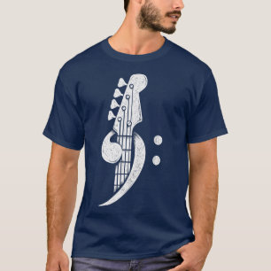 Bass Cleff Headstock Bassibass Guitar Musicus T-shirt