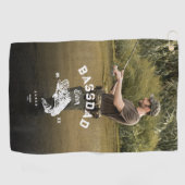 BASS DAD EVER Funny Vissen Vaderdag Golfhanddoek (Horizontaal)