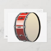 Bass Drum Cartoon Briefkaart (Voorkant / Achterkant)