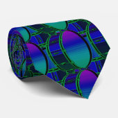Bass Drum Shades of Blue Pattern Necktie Stropdas (Opgerold)