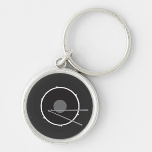 Bass Drum Zwart en Wit Minimal Modern Sleutelhanger