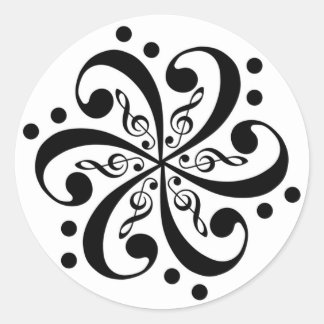 Bass en Treble Clef Swirl Stickers