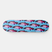 Bass Fish Bright Blue Boys Aangepast Skateboard (Horizontaal)