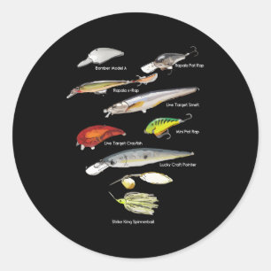 Bass Fish Lures Baits Vist Ronde Sticker
