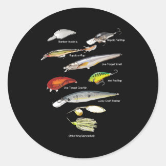 Bass Fish Lures Baits Vist Ronde Sticker