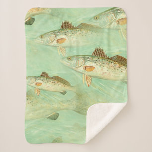 Bass Fish Pattern  Sherpa Deken