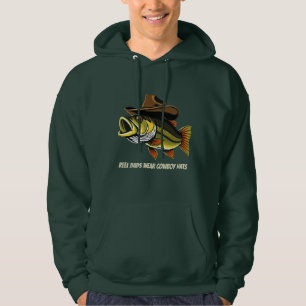 Bass Fish Reel Dads Draag Cowboy Petten Hoodie