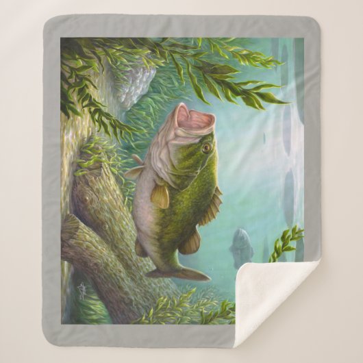 Bass Fish Sherpa Deken (Voorkant)