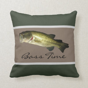 Bass Fish Time Hunter Green Sierkussen