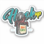 Bass Fish Worm Bait Hook | Afgesneden Sticker (Voorkant)