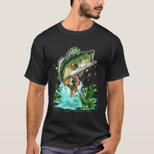 Bass Fisher grote mondbas Gevist T-shirt