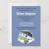 Bass Fishing Anniversaire Hommes Hobby Invitation (Dos)