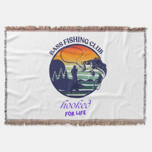 Bass Fishing Club Retro Zonsondergang Deken