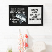 Bass Fishing Joyeux Anniversaire Bannière Ajouter (En situation)