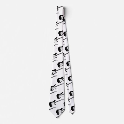 Bass gitaar zwart wit Stropdas (Voorkant)
