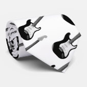 Bass gitaar zwart wit Stropdas (Opgerold)
