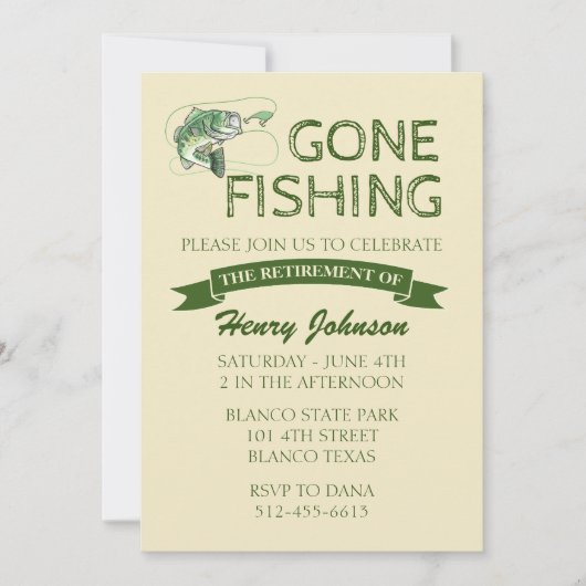 Bass Gone Gevist Retirement Kaart (Voorkant)