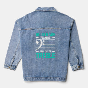 Bass Guitar But Women and Mannen Bass Player 2 Denim Jacket