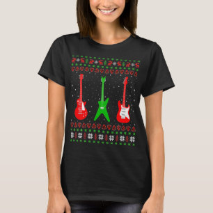 Bass Guitar Music Player Xmas Gift Ugly Guitar Chr T-shirt