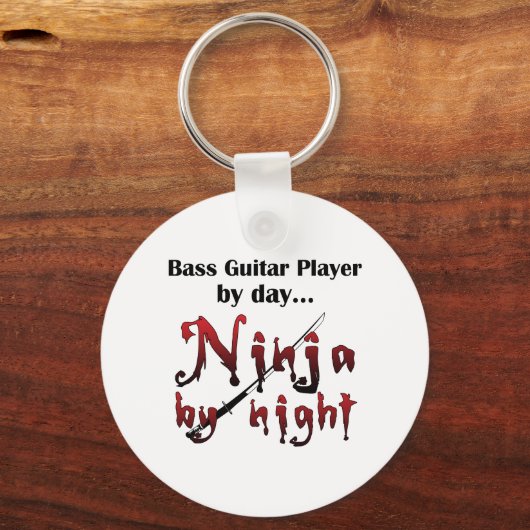 Bass Guitar Ninja Sleutelhanger (Voorkant)
