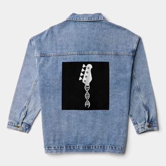 Bass Guitar Player Bassist Denim Jacket (Achterkant)