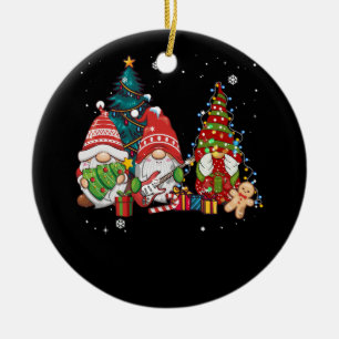 Bass Guitar Player Gnomes Funny kerstboom Lig Keramisch Ornament