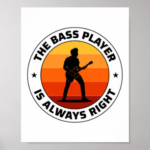 Bass Guitar Player Music Musician Bassistent Retro Poster