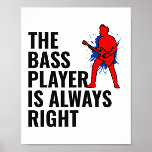 Bass Guitar Player Music Musician Bassistent Retro Poster