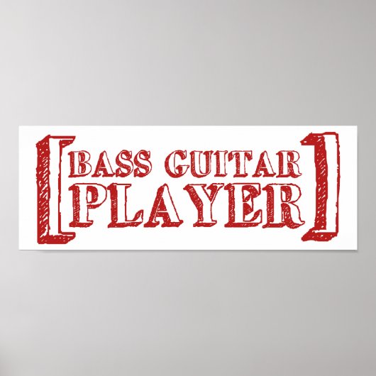 Bass Guitar Player Poster (Voorkant)
