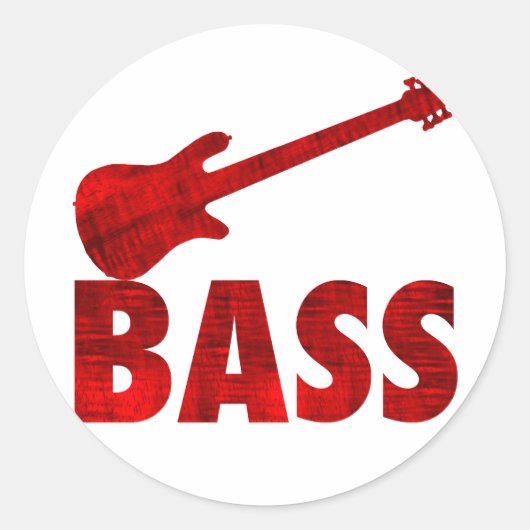 Bass Guitar Ronde Sticker (Voorkant)