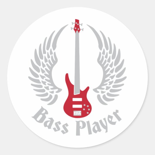 bass guitar ronde sticker (Voorkant)