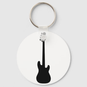 Bass Guitar Silhouette, muziekinstrument Sleutelhanger