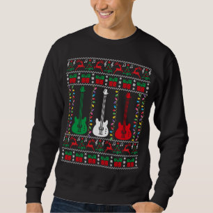 Bass Guitar Ugly KerstSweater Guitar Player X Trui