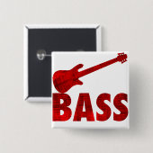 Bass Guitar Vierkante Button 5,1 Cm (Voorkant /achterkant)