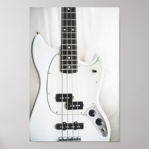 Bass Guitar - Zwart-wit Poster