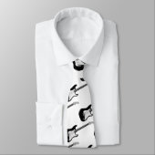 Bass Guitare noir blanc Cravate (Attaché)