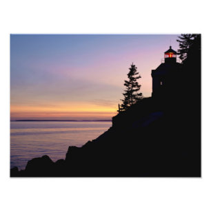Bass Harbor vuurtoren op Mt. Desert Island, Foto Afdruk