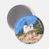 Bass Harbour Head Lighthouse, Maine Round Magnet (Recto/Verso)