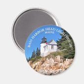 Bass Harbour Head Lighthouse, Maine Round Magnet Magneet (Voorkant / Achterkant)