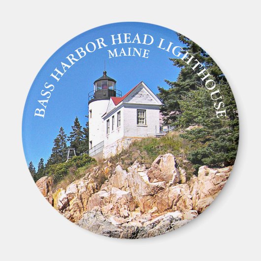 Bass Harbour Head Lighthouse, Maine Round Magnet Magneet (Voorkant)