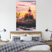 Bass Harbour Head Lighthouse Sunrise Canvas Afdruk (Insitu (Slaapkamer))