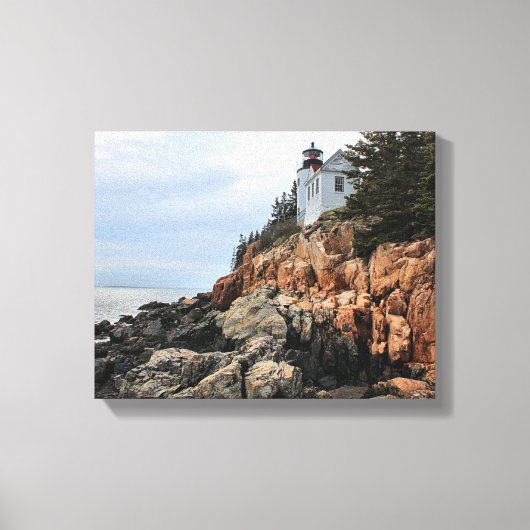 Bass Harbour Head vuurtoren, Maine Canvas Print (Voorkant)