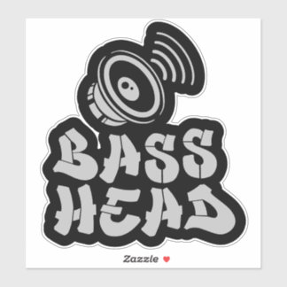 BASS HEAD black/grey Sticker