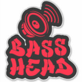 BASS HEAD red black Sticker (Voorkant)