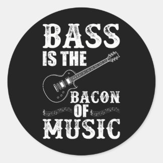 Bass is de bacon van Music Bass Guitarist Ronde Sticker
