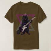 Bass kitty cat speelt gitaarrots en r t-shirt (Design voorkant)
