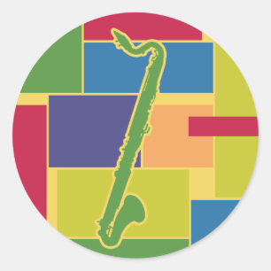 Bass klarinet kleurblokken Sticker