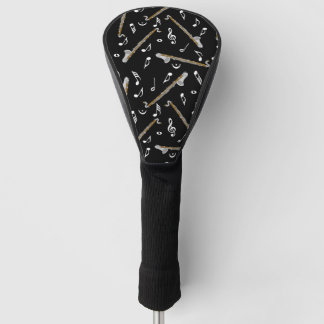 Bass klarinet muzieknoot patroon golfheadcover