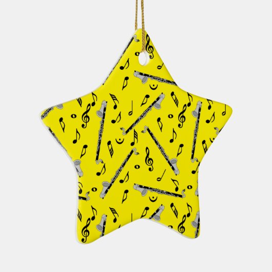 Bass klarinet muzieknoot patroon keramisch ornament (Rechts)